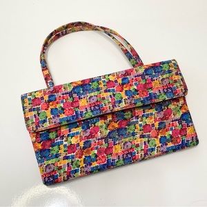 Vintage Lennox handbag multi-color with coin purse and mirror